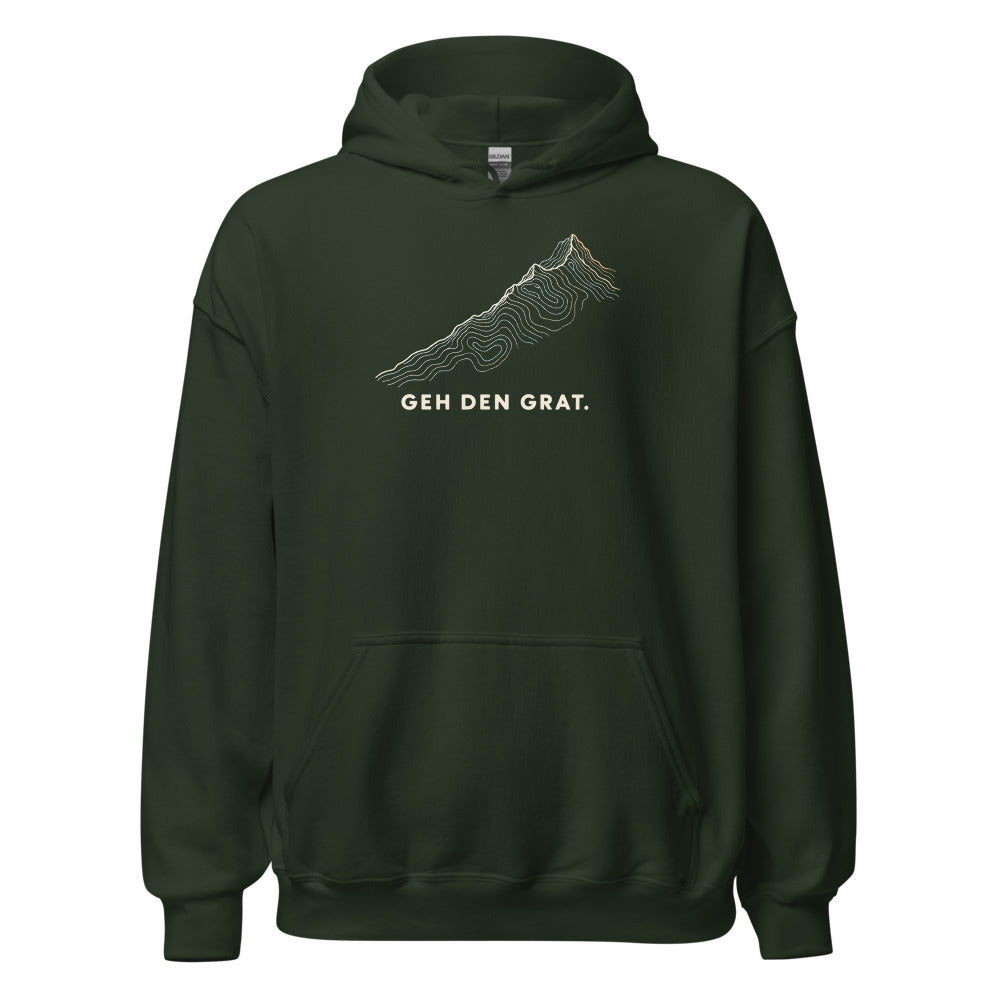 Geh den Grat Höhenlinien Hoodie – Waldgrün