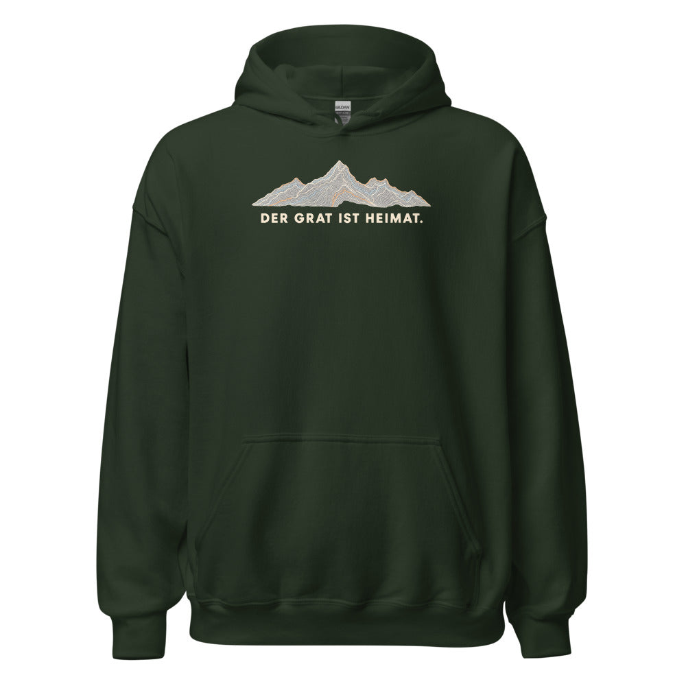 Der Grat ist Heimat Hoodie – Waldgrün