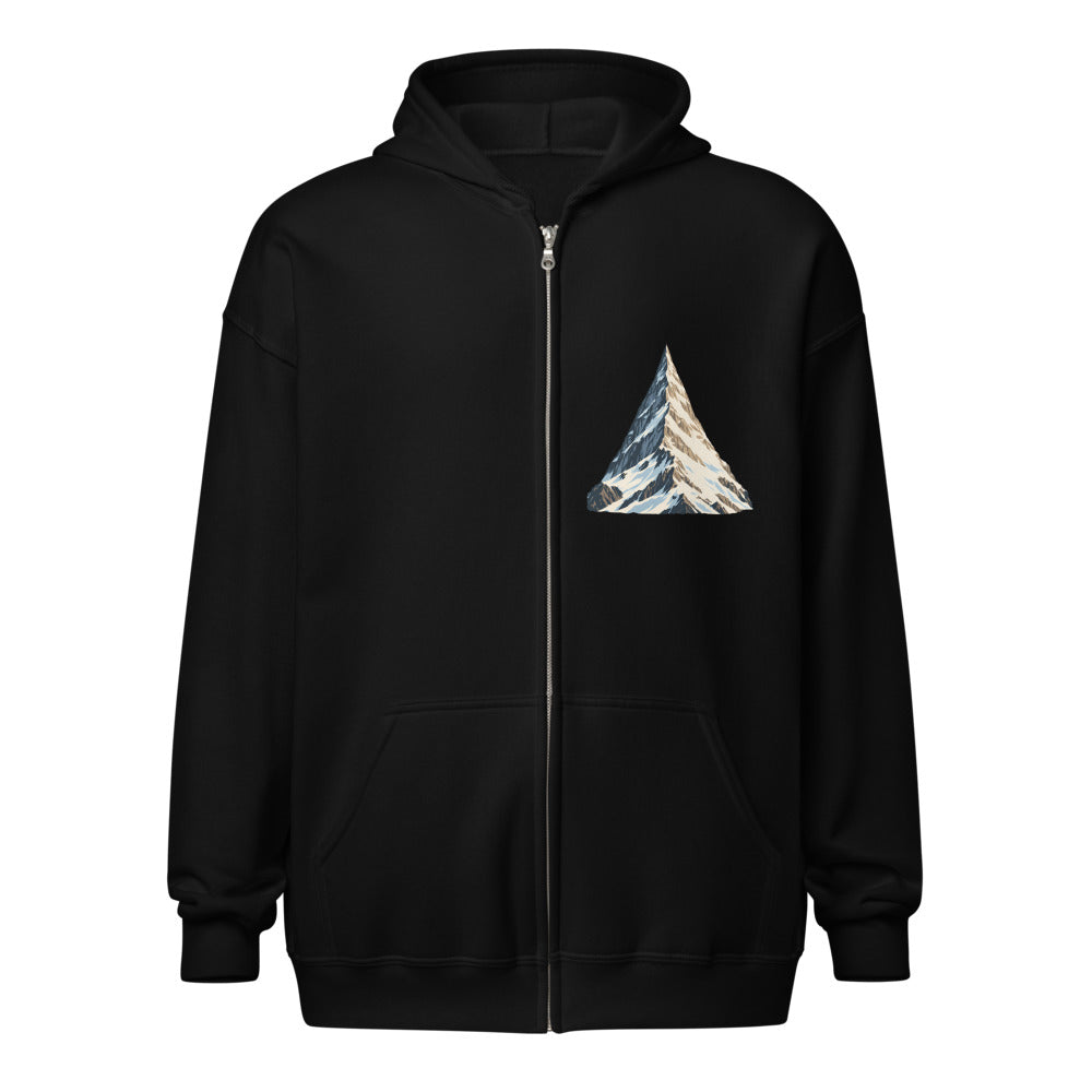 Obergabelhorn Pyramide Zip-Hoodie – Schwarz