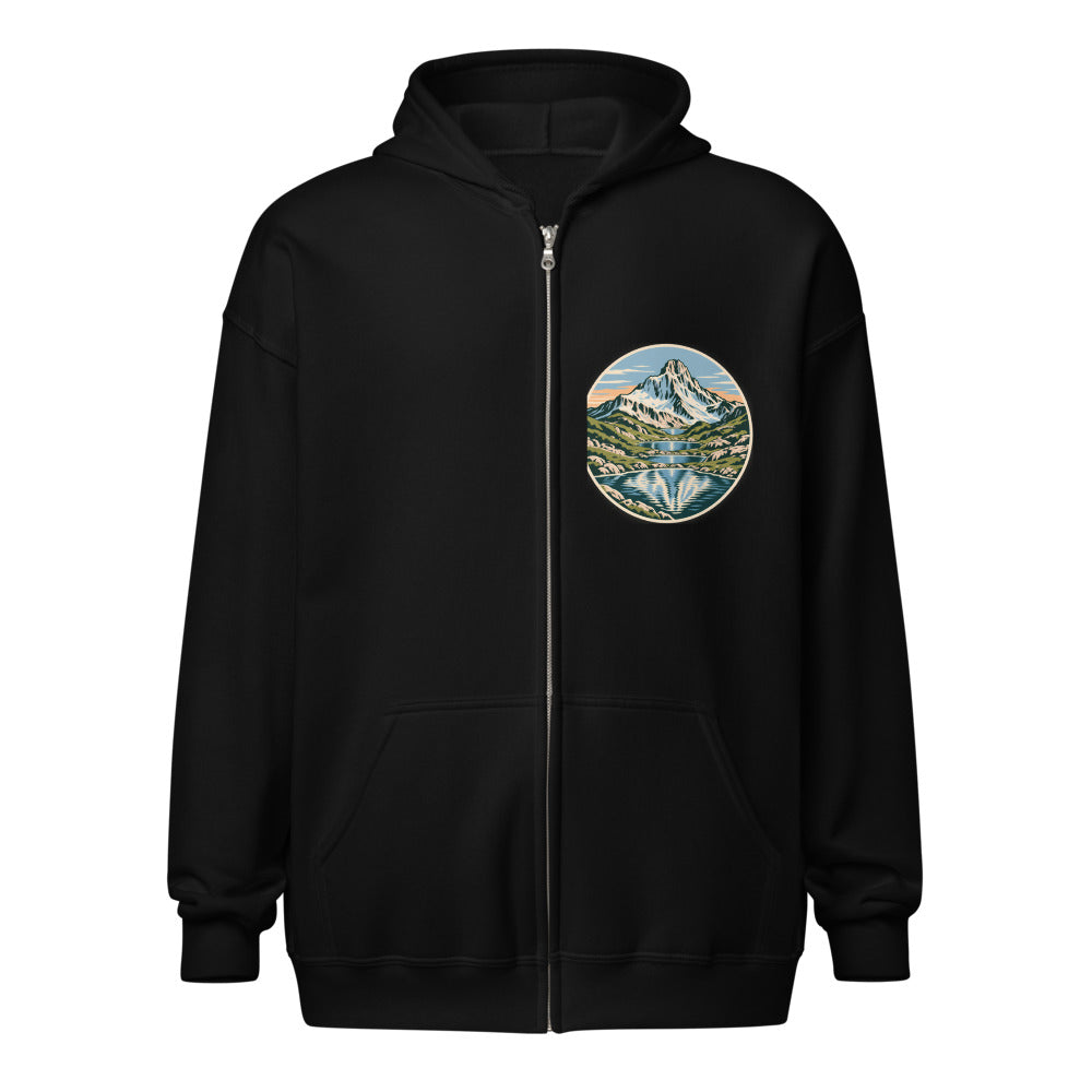 Pizol Bergseen Zip-Hoodie – Schwarz