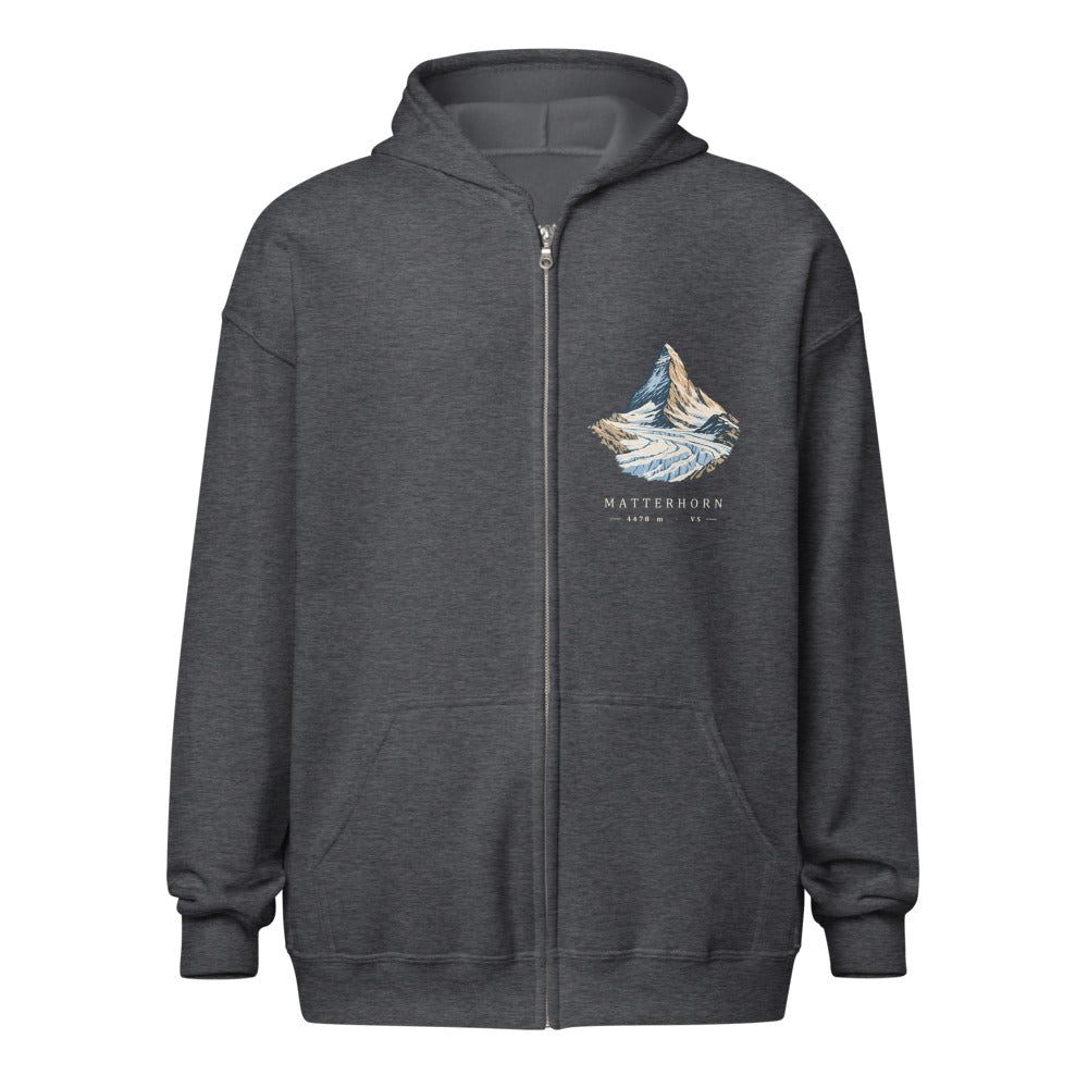 Matterhorn Gornergrat Zip-Hoodie – Dunkelgrau meliert