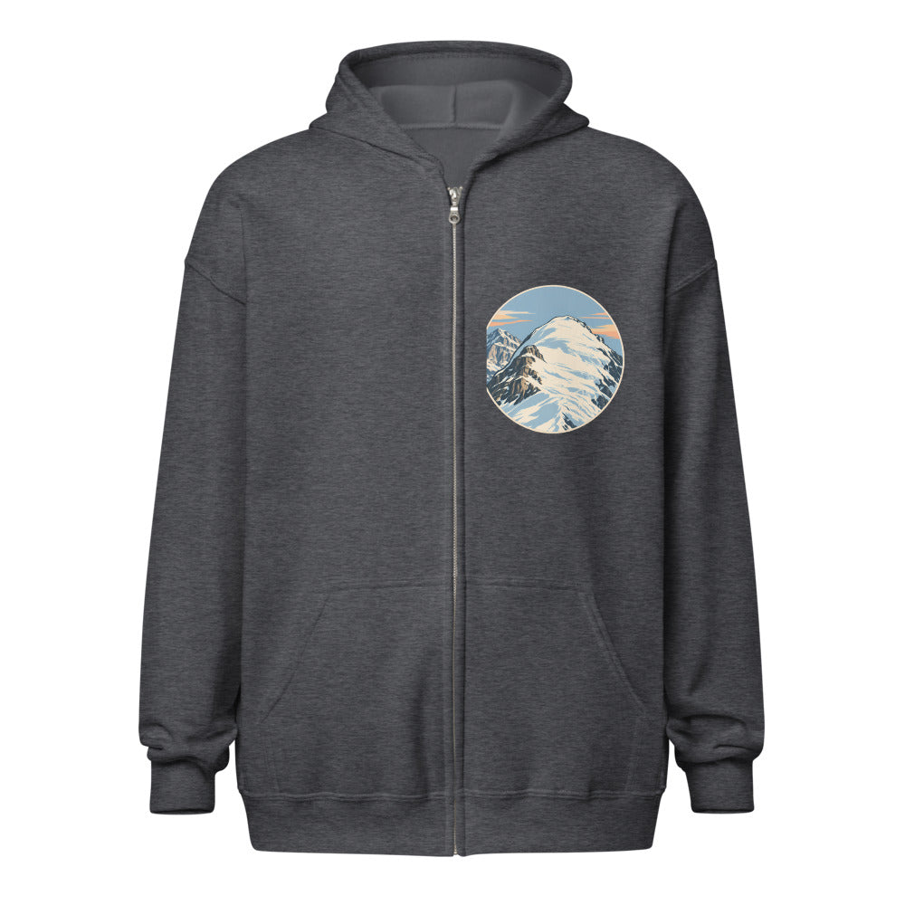 Mönch Nollen Zip-Hoodie – Dunkelgrau meliert