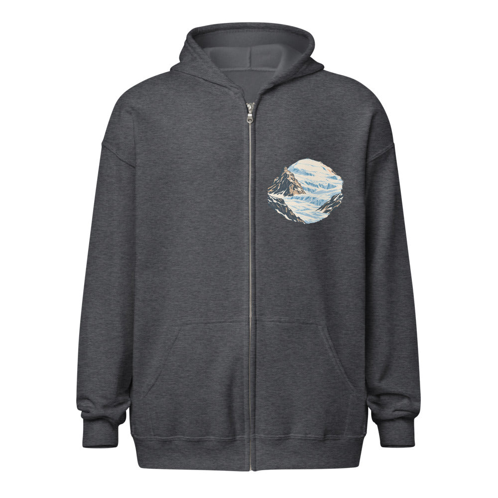 Klein Titlis Felsnase Zip-Hoodie – Dunkelgrau meliert