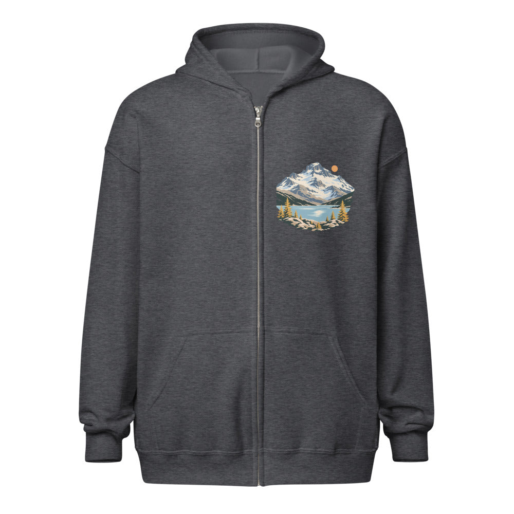 Piz Corvatsch Engadin Zip-Hoodie – Dunkelgrau meliert
