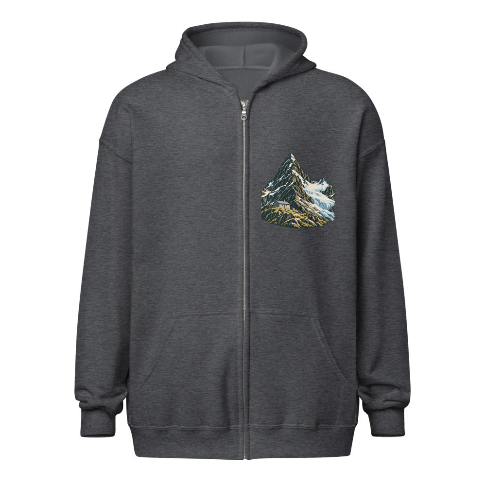 Piz Linard Silvretta Zip-Hoodie – Dunkelgrau meliert