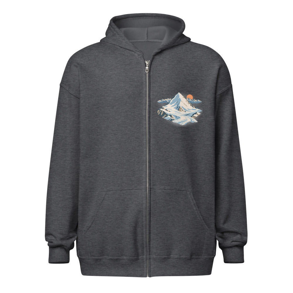 Allalinhorn Saas-Fee Zip-Hoodie – Dunkelgrau meliert