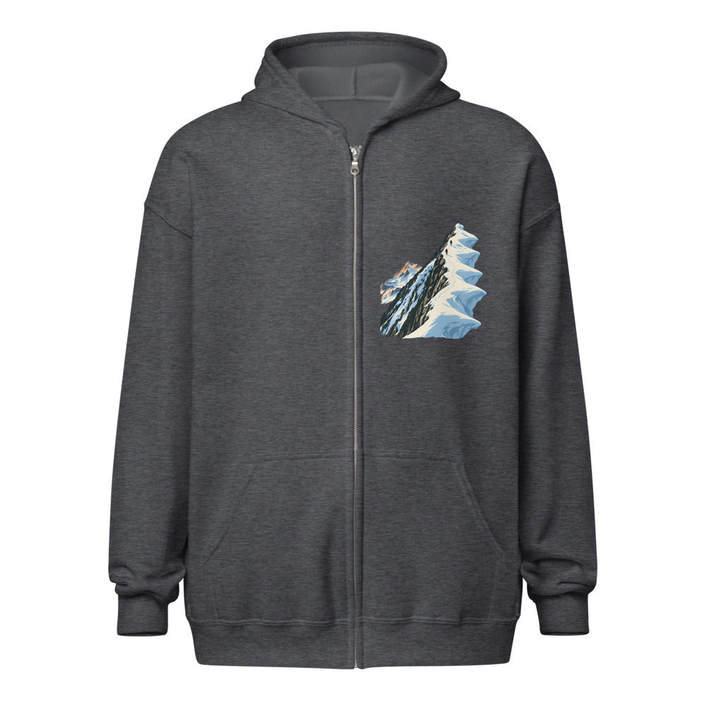 Lyskamm Wechtengrat Zip-Hoodie – Dunkelgrau meliert