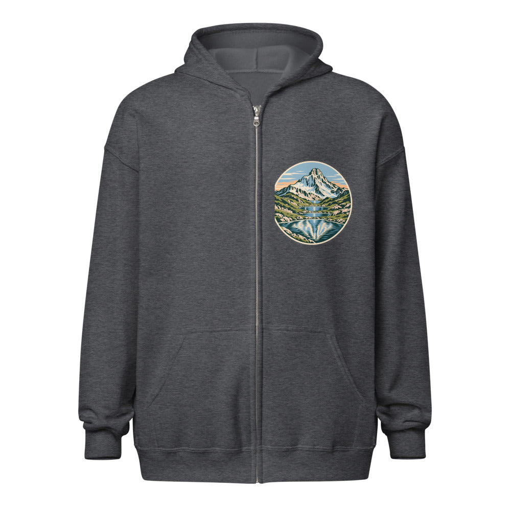 Pizol Bergseen Zip-Hoodie – Dunkelgrau meliert