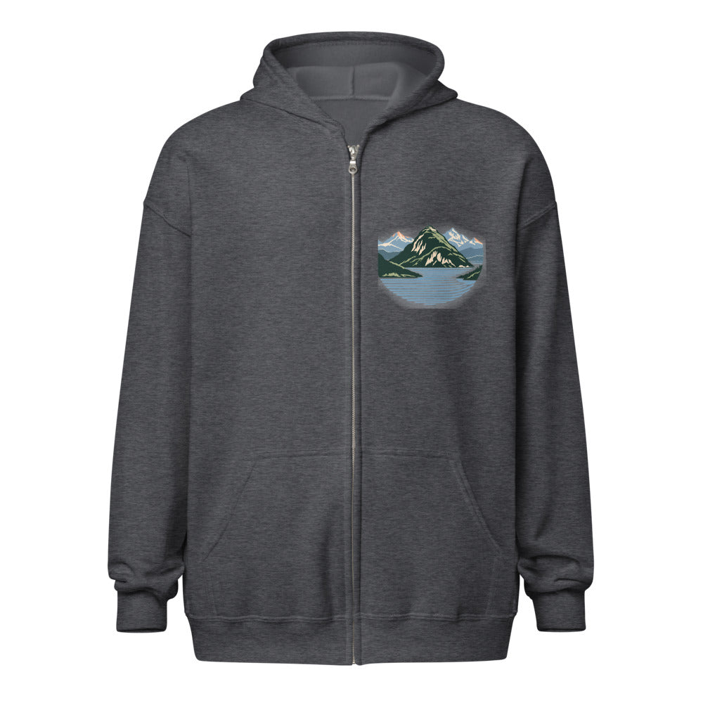 Stanserhorn Vierwaldstättersee Zip-Hoodie – Dunkelgrau meliert