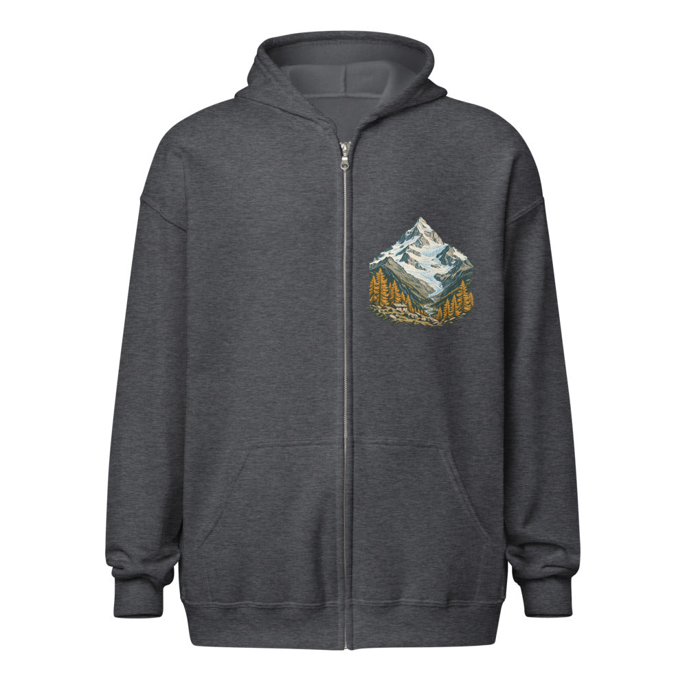 Mont Collon Arolla Zip-Hoodie – Dunkelgrau meliert