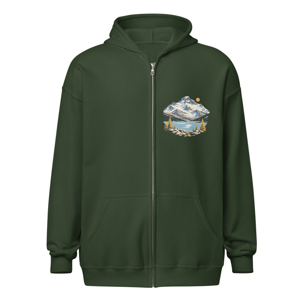 Piz Corvatsch Engadin Zip-Hoodie – Waldgrün