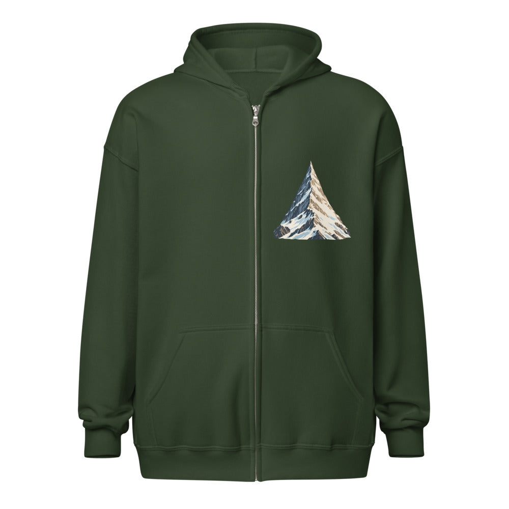 Obergabelhorn Pyramide Zip-Hoodie – Waldgrün