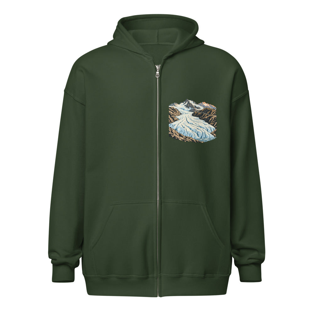 Rhonegletscher Furka Zip-Hoodie – Waldgrün