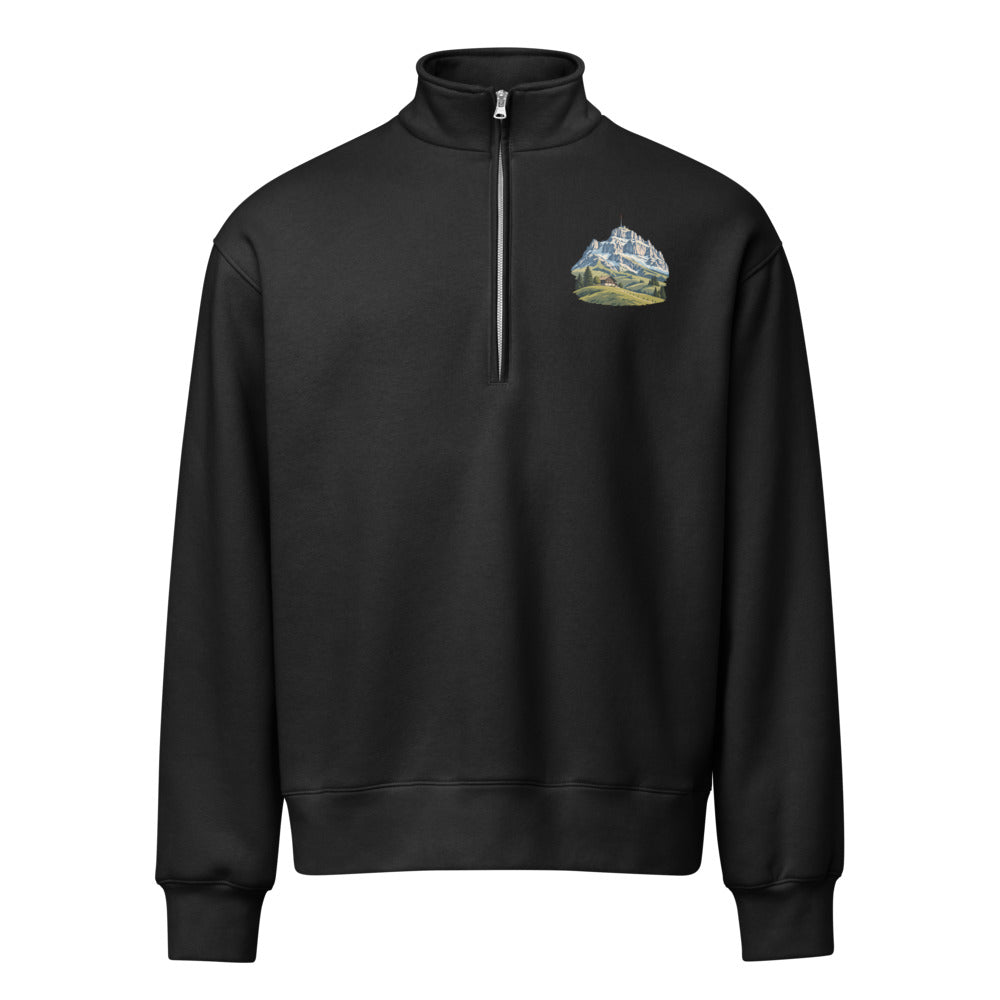 Säntis Appenzeller Hügel Half-Zip-Pullover – Schwarz