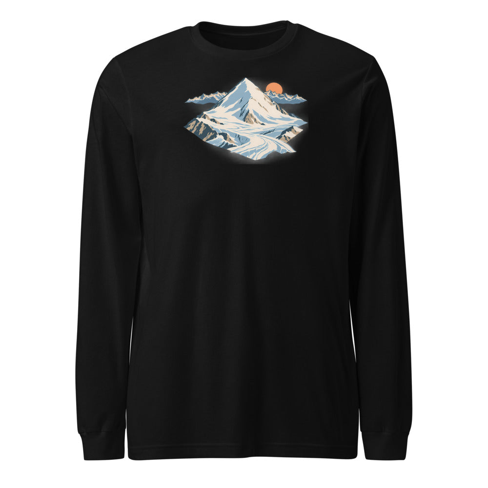 Allalinhorn Saas-Fee Langarmshirt – Schwarz
