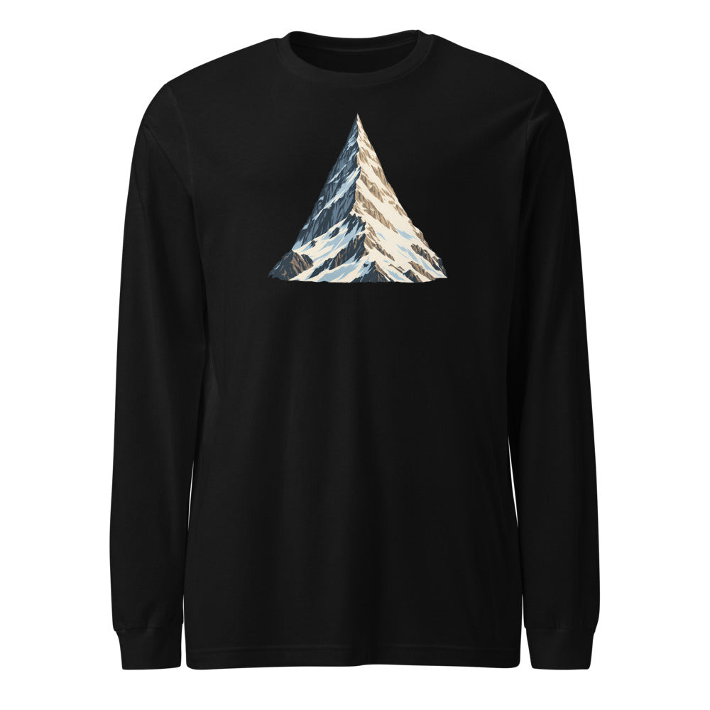 Obergabelhorn Pyramide Langarmshirt – Schwarz
