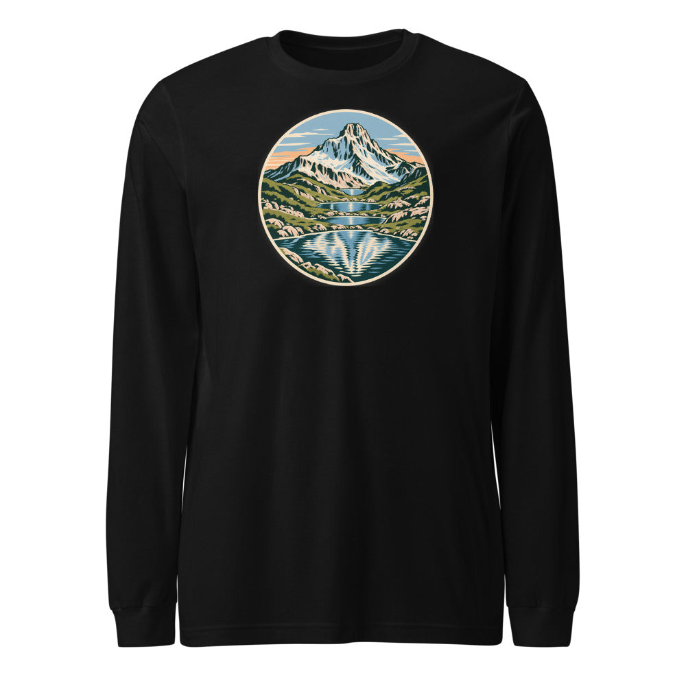 Pizol Bergseen Langarmshirt – Schwarz