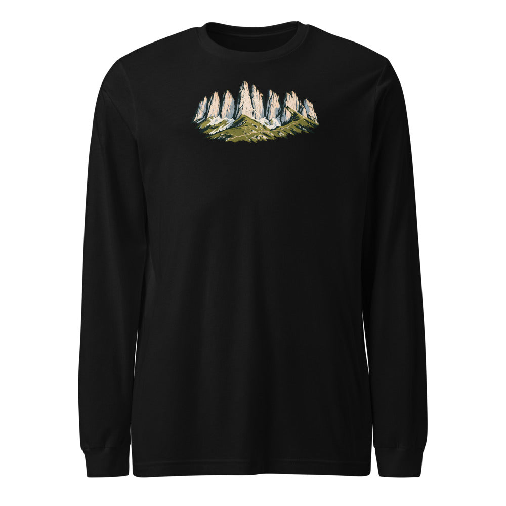Kreuzberge Alpstein Langarmshirt – Schwarz