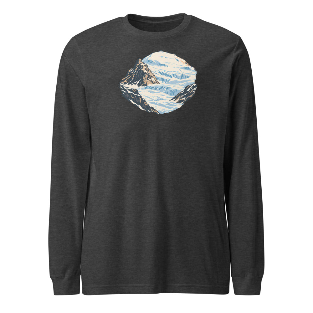Klein Titlis Felsnase Langarmshirt – Dunkelgrau meliert