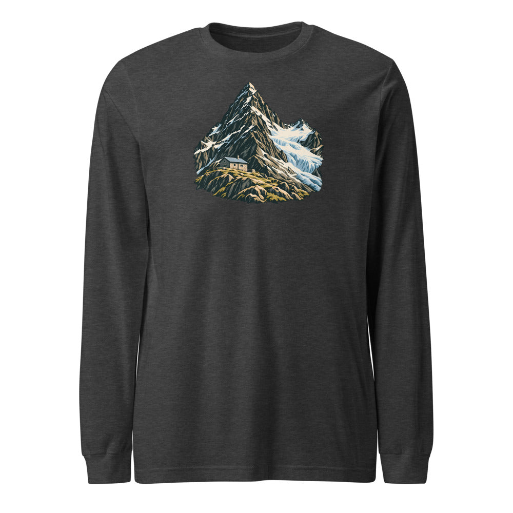 Piz Linard Silvretta Langarmshirt – Dunkelgrau meliert