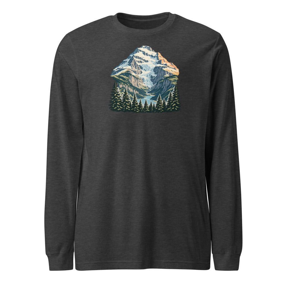 Doldenhorn Kandersteg Langarmshirt – Dunkelgrau meliert