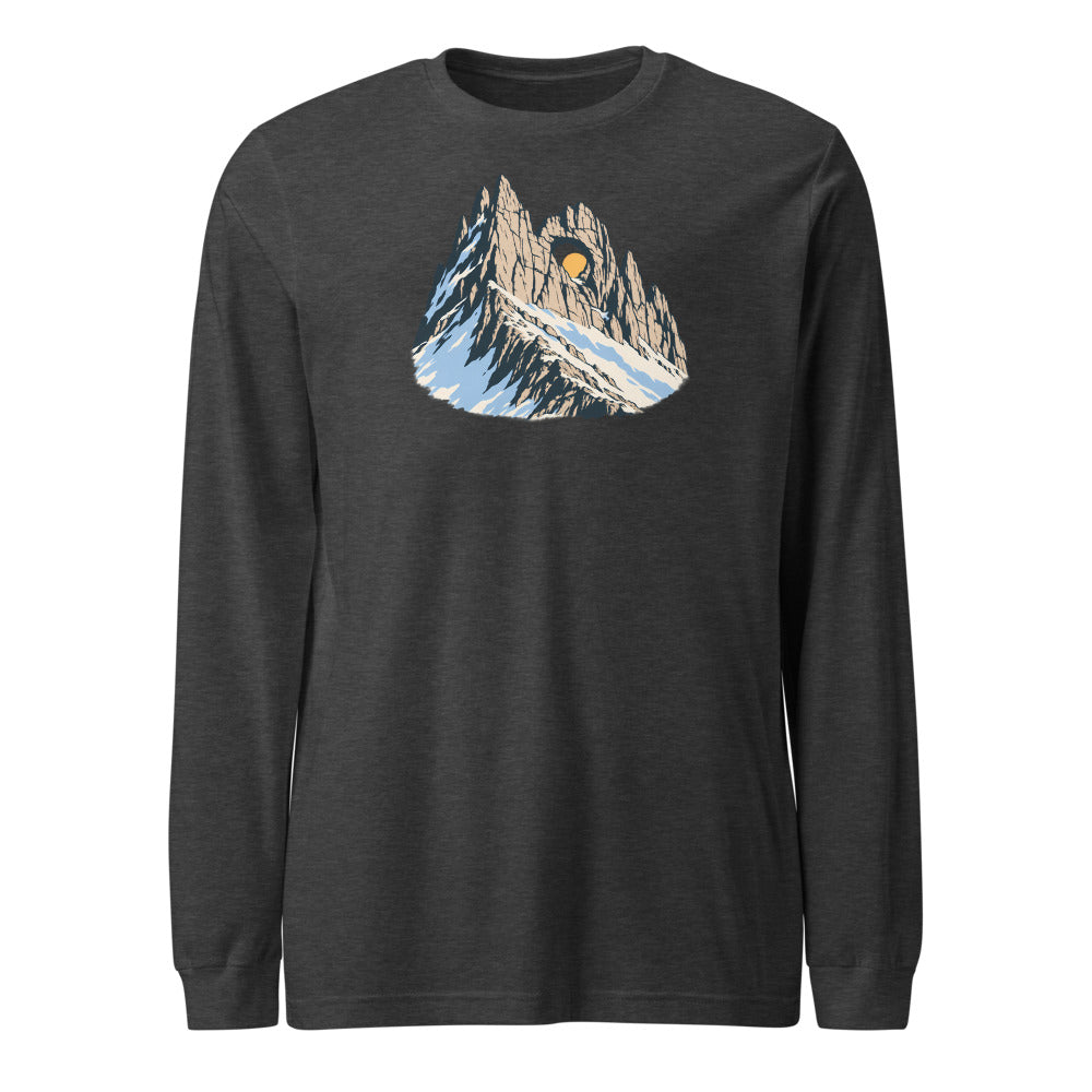 Tschingelhörner Martinsloch Langarmshirt – Dunkelgrau meliert