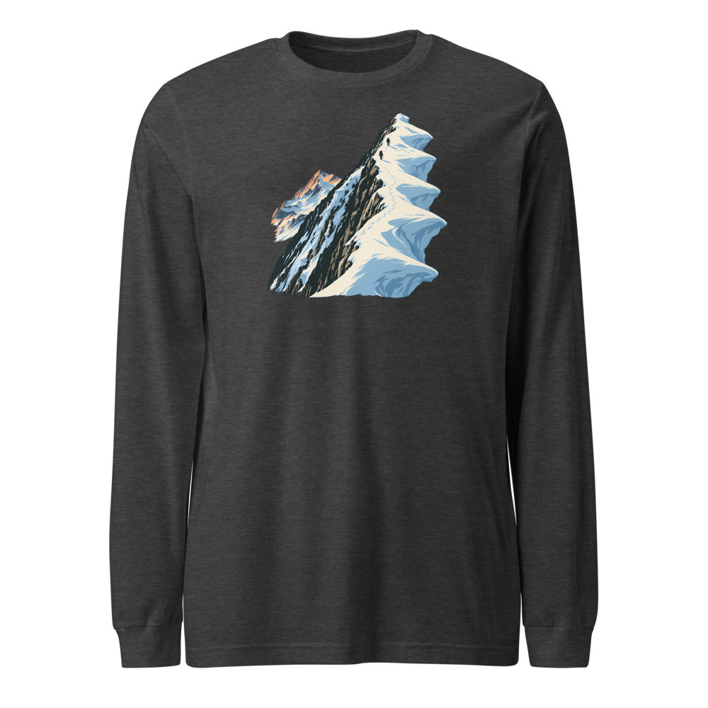 Lyskamm Wechtengrat Langarmshirt – Dunkelgrau meliert