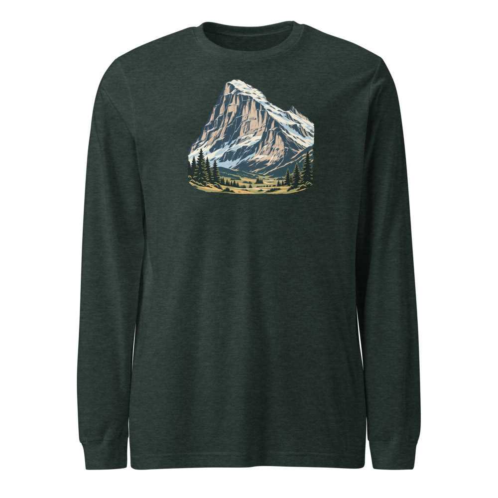 Eiger Grindelwald Langarmshirt – Waldgrün meliert