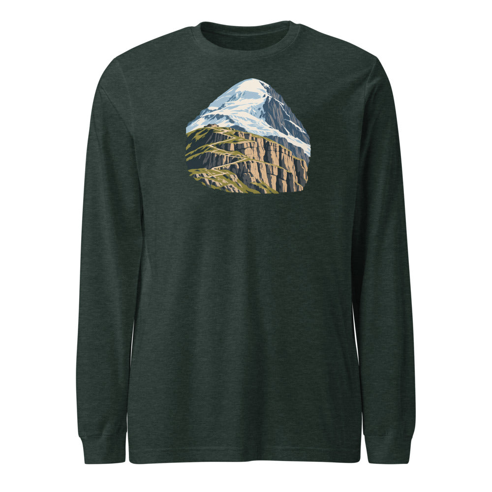 Balmhorn Gemmi Langarmshirt – Waldgrün meliert