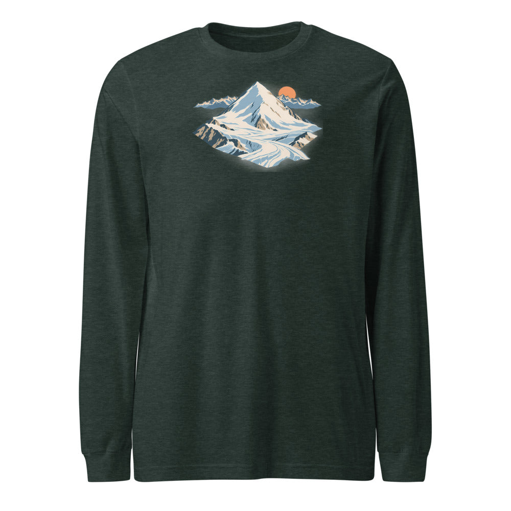 Allalinhorn Saas-Fee Langarmshirt – Waldgrün meliert