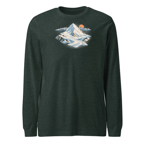 Allalinhorn Saas-Fee Langarmshirt – Waldgrün meliert