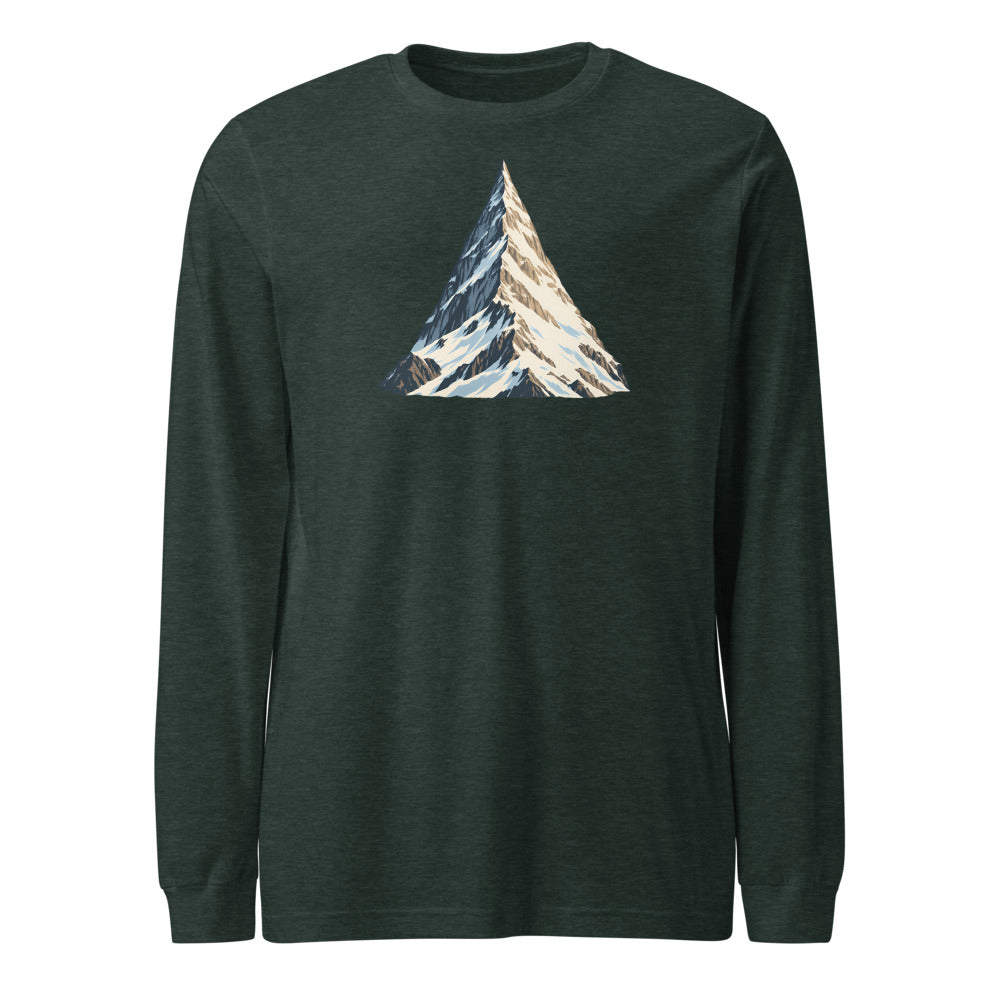 Obergabelhorn Pyramide Langarmshirt – Waldgrün meliert
