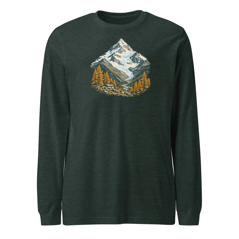 Mont Collon Arolla Langarmshirt – Waldgrün meliert