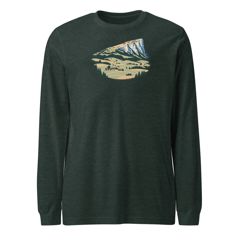 Hohgant Emmental Langarmshirt – Waldgrün meliert