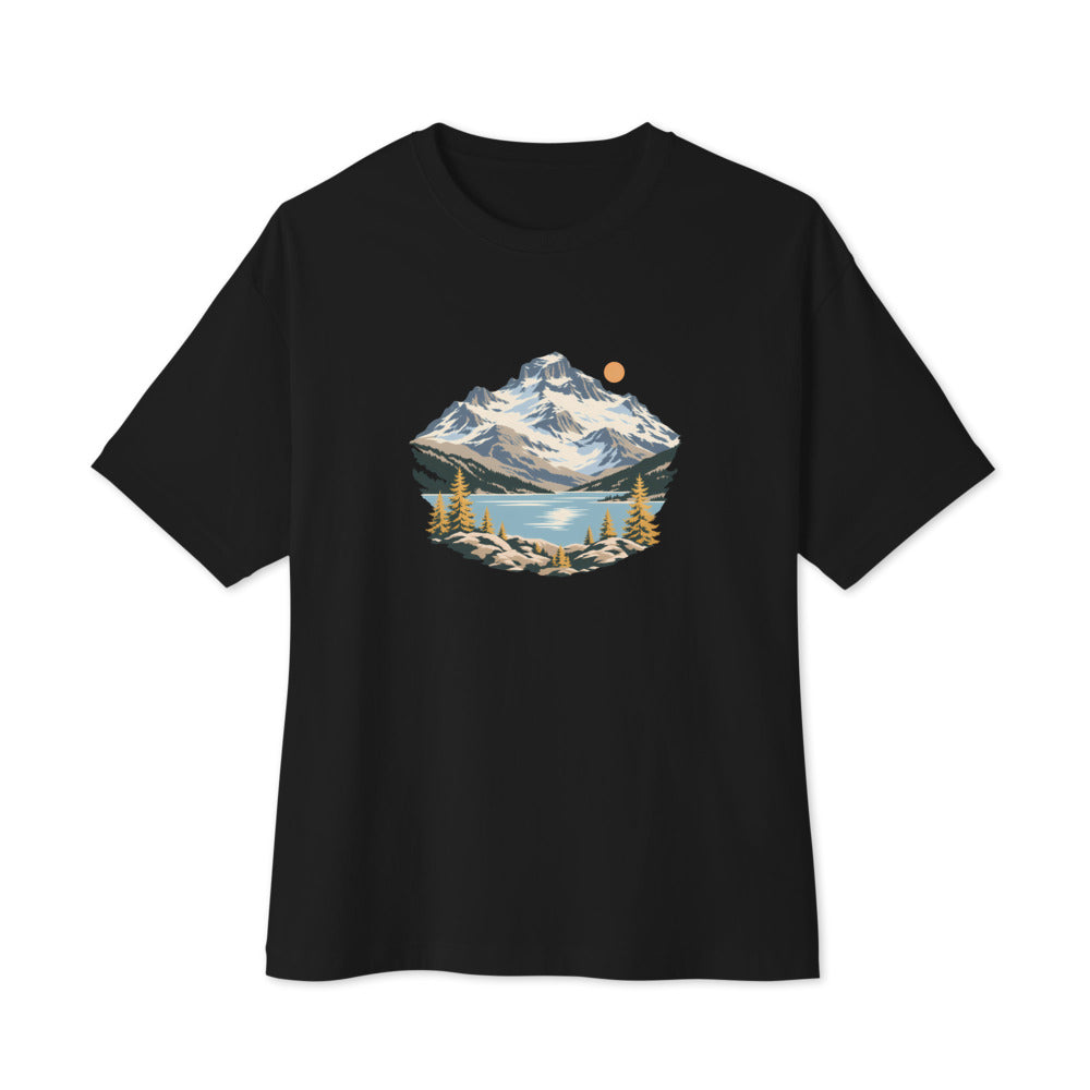 Piz Corvatsch Engadin Boxy Tee – Schwarz
