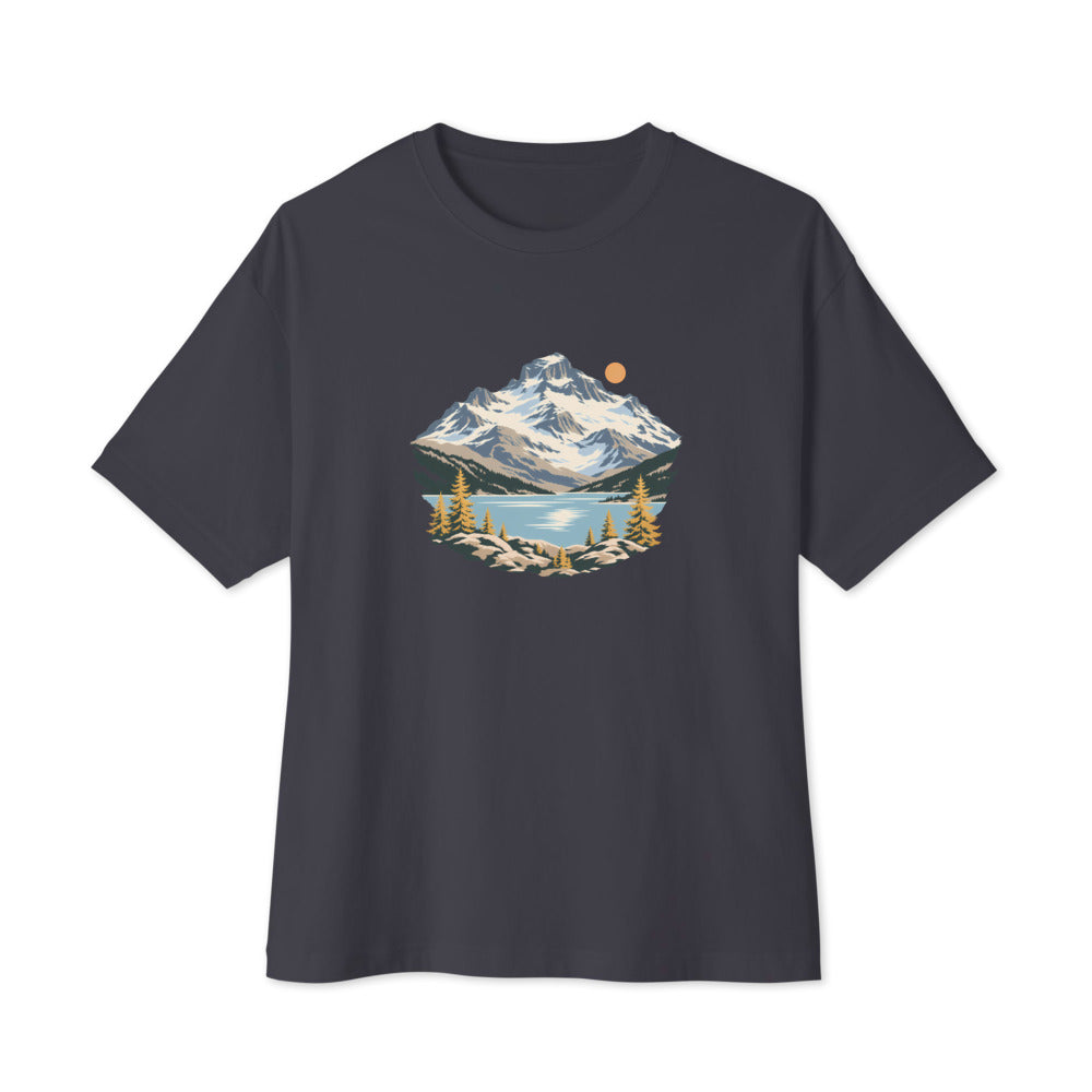 Piz Corvatsch Engadin Boxy Tee – Dunkelgrau