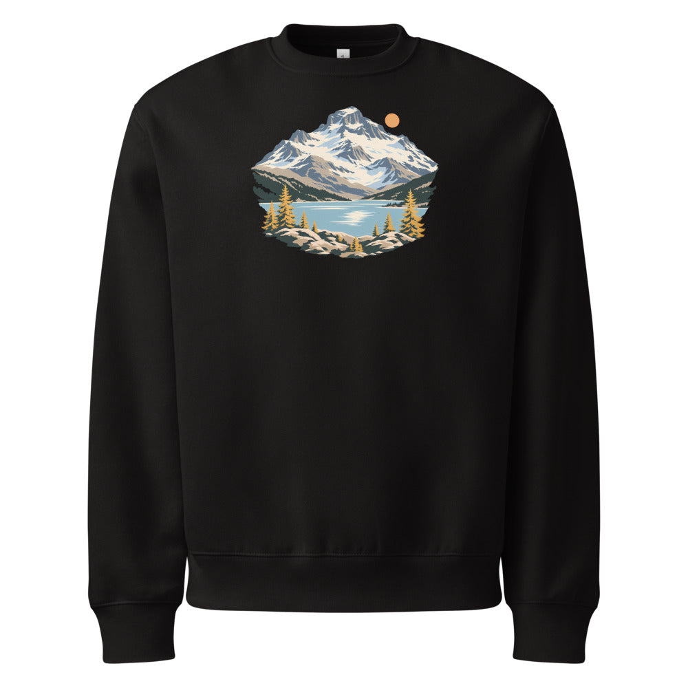 Piz Corvatsch Engadin Heavyweight Sweatshirt – Schwarz