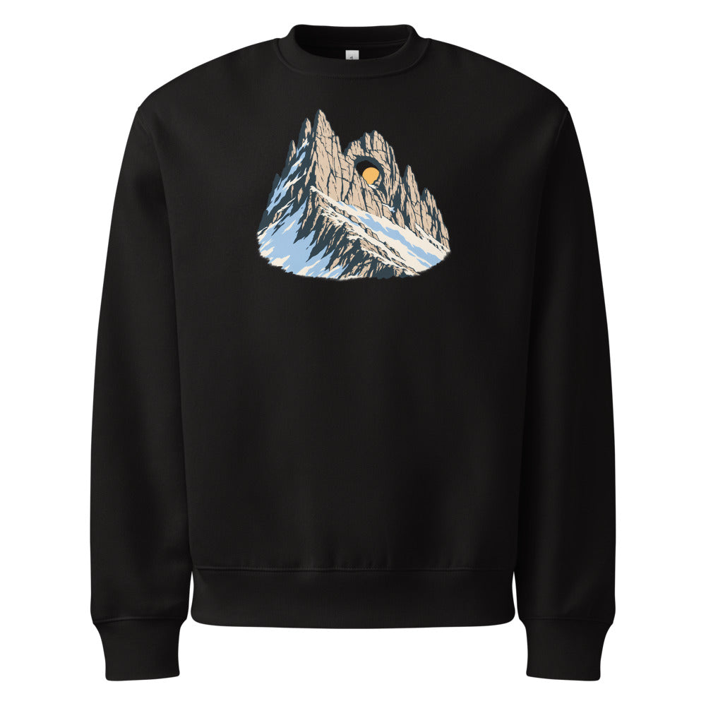 Tschingelhörner Martinsloch Heavyweight Sweatshirt – Schwarz
