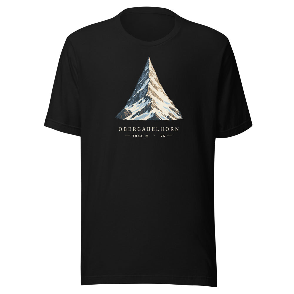 Obergabelhorn Pyramide T-Shirt – Schwarz