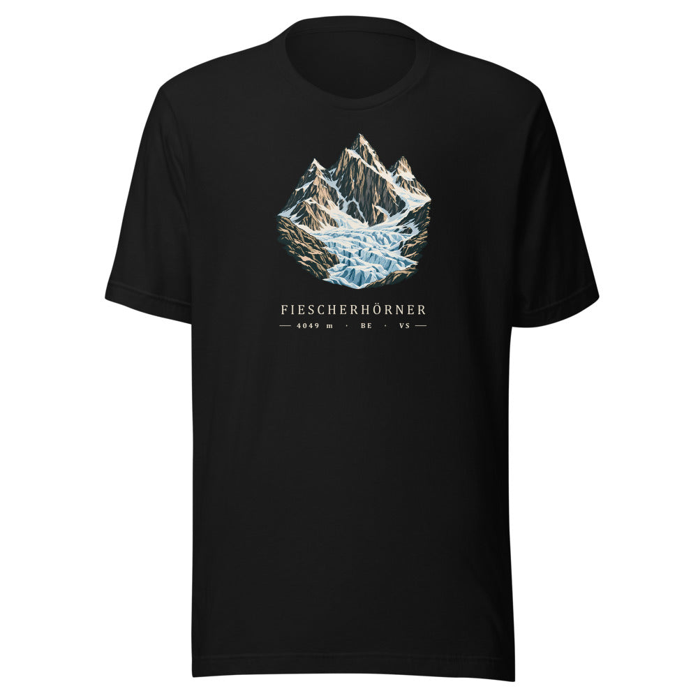 Fiescherhörner Eisbruch T-Shirt – Schwarz