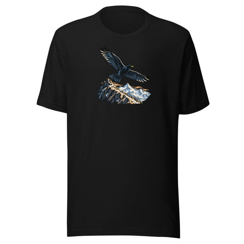 Bergdohle über dem Grat T-Shirt – Schwarz