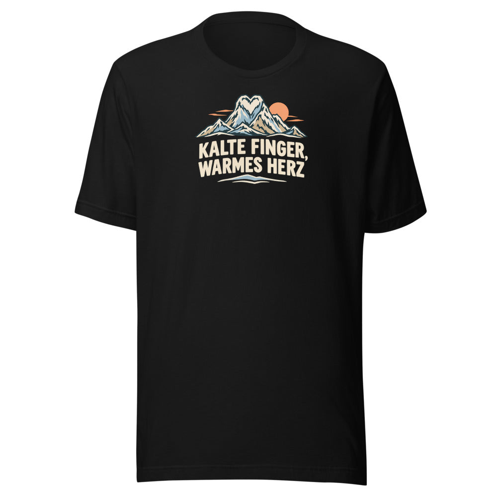 Kalte Finger, warmes Herz T-Shirt – Schwarz