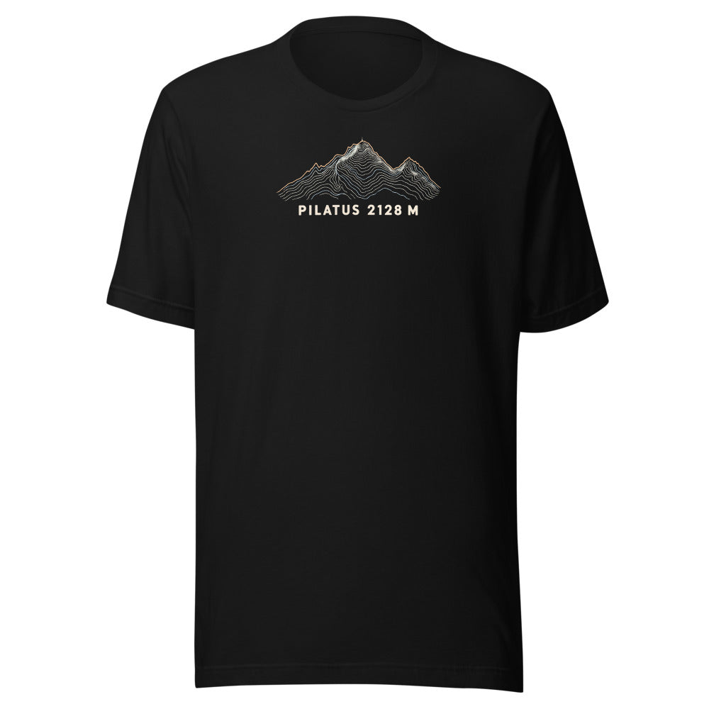 Pilatus Höhenlinien T-Shirt – Schwarz