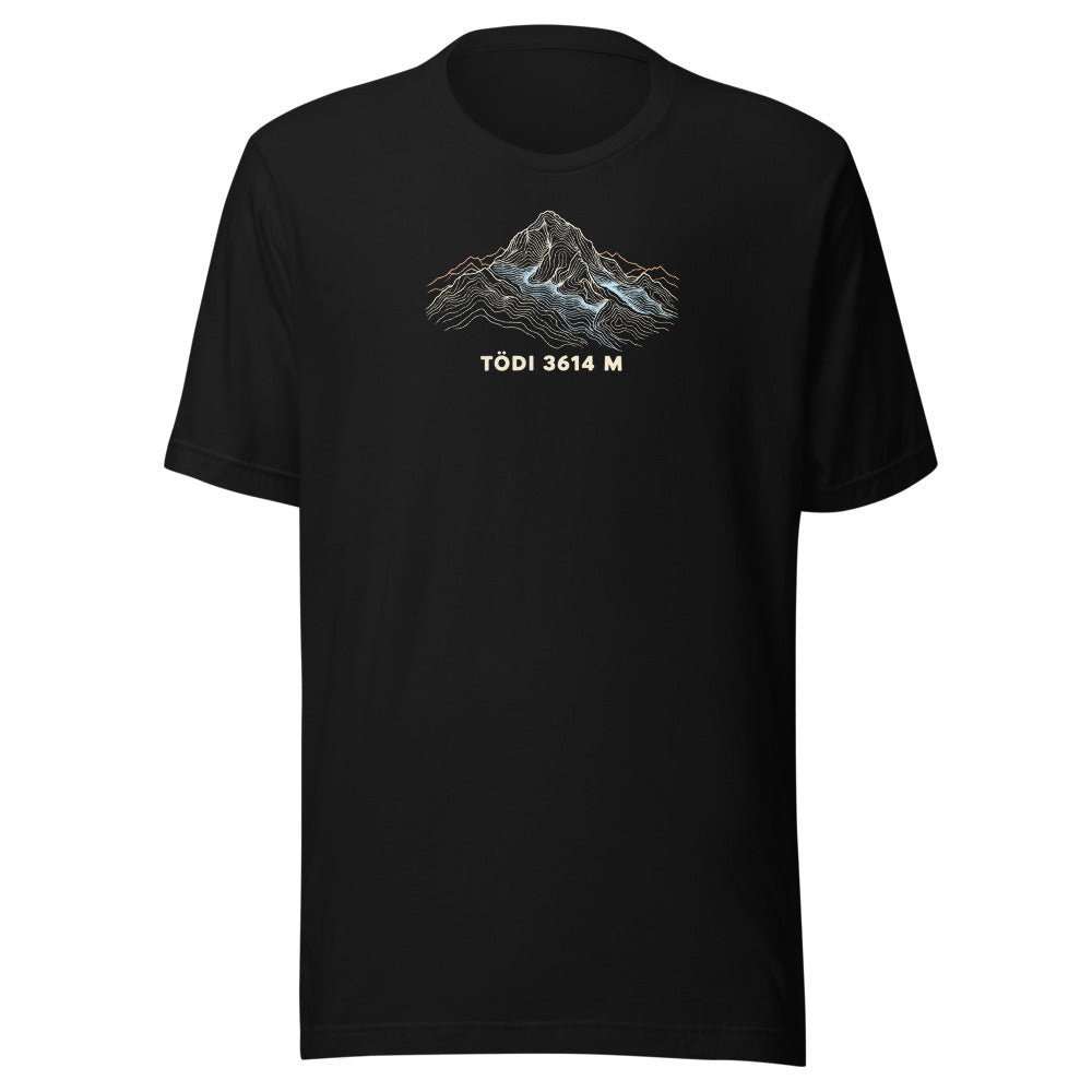 Tödi Höhenlinien T-Shirt – Schwarz