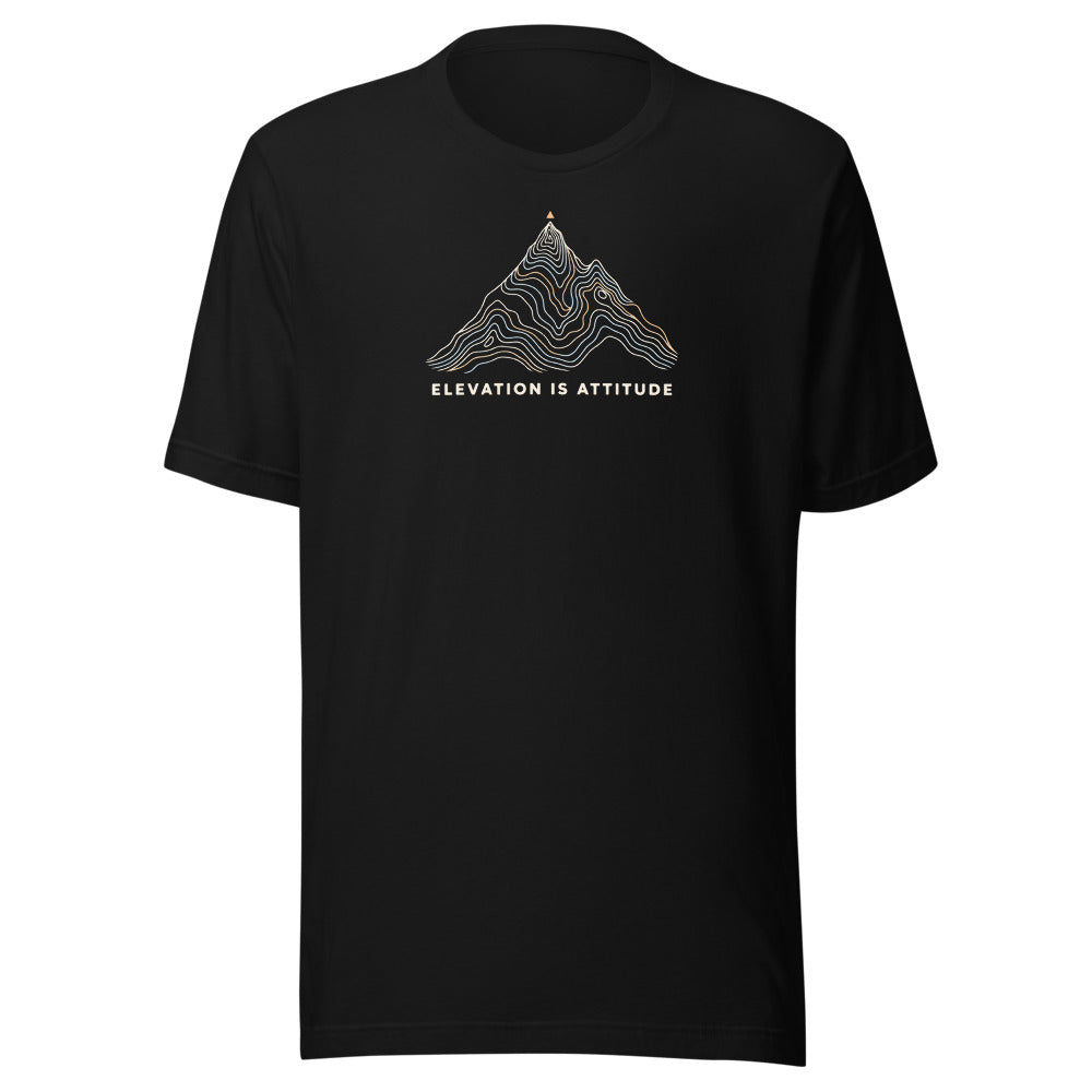 Elevation Is Attitude T-Shirt – Schwarz