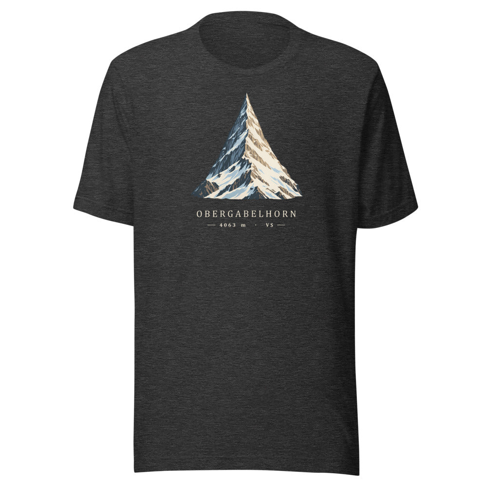Obergabelhorn Pyramide T-Shirt – Dunkelgrau meliert