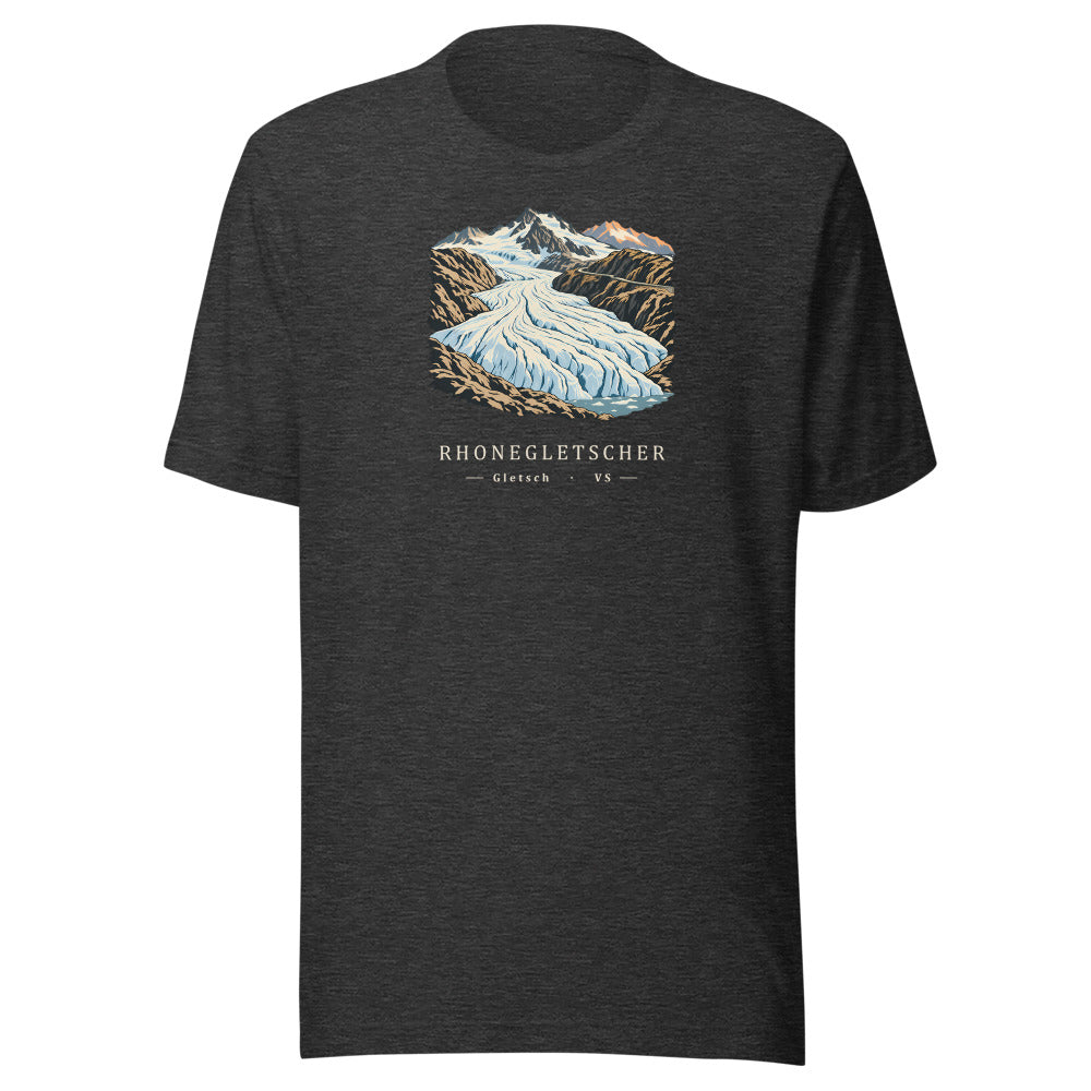 Rhonegletscher Furka T-Shirt – Dunkelgrau meliert