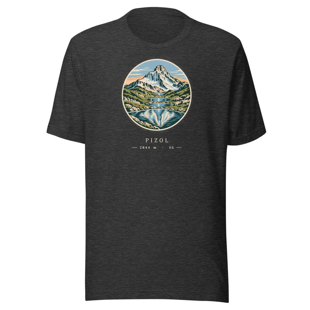 Pizol Bergseen T-Shirt – Dunkelgrau meliert
