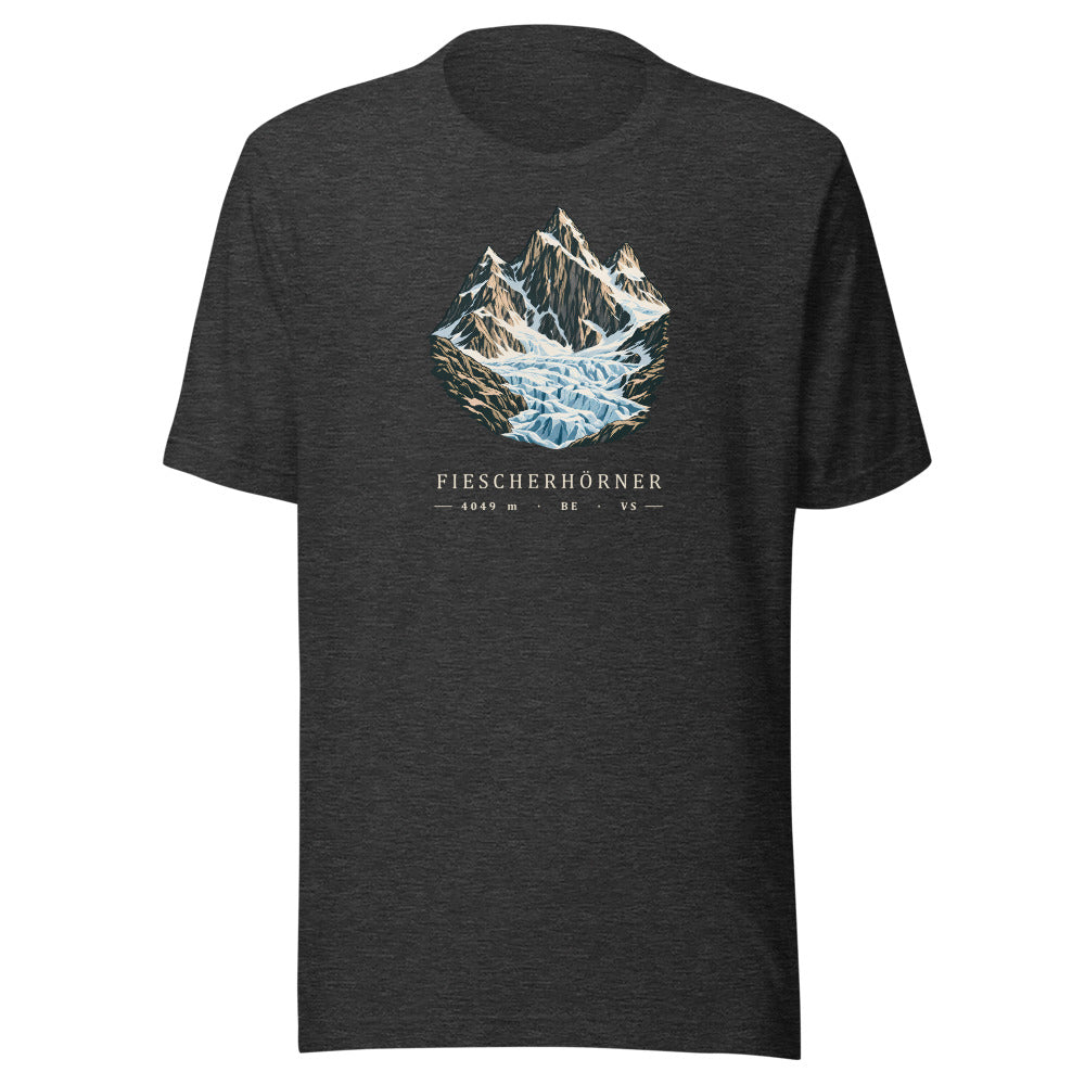 Fiescherhörner Eisbruch T-Shirt – Dunkelgrau meliert