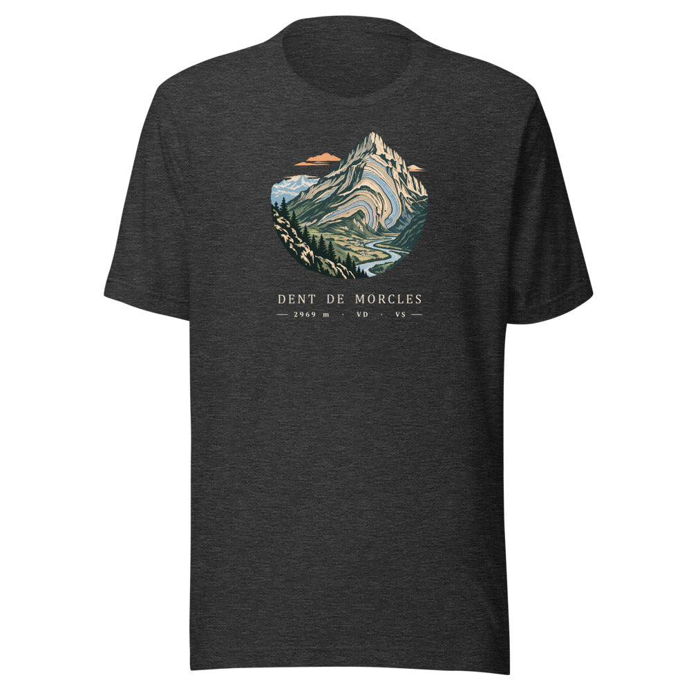 Dent de Morcles Waadt T-Shirt – Dunkelgrau meliert